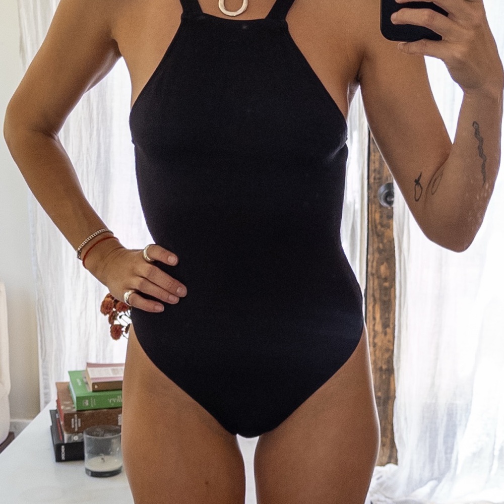 Black Halter Neck Bodysuit